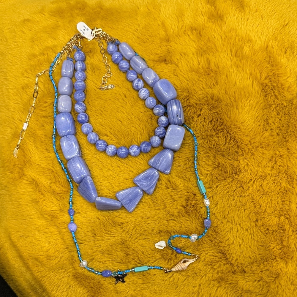 Bundle: Free People layered resin necklace (added long necklace)